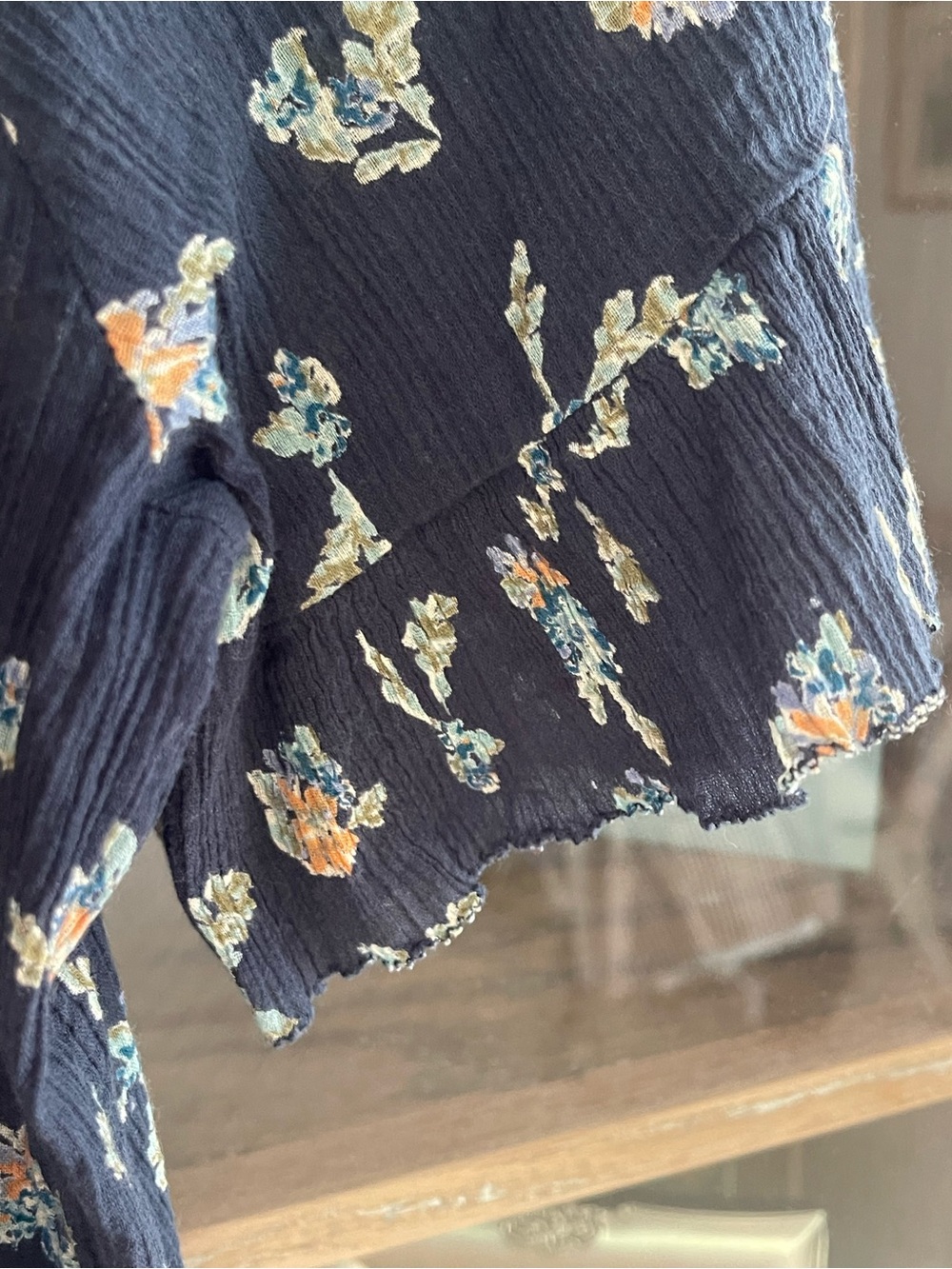 Lilla P Navy Floral Peasant Top - Picture 5 of 5